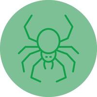 Spider Green Line Circle Icon Design vector