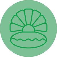 Oyster Green Line Circle Icon Design vector