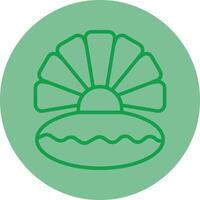 Oyster Green Line Circle Icon Design vector