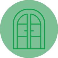 Door Green Line Circle Icon Design vector