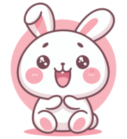 adorable kawaii conejito con un sonrisa png