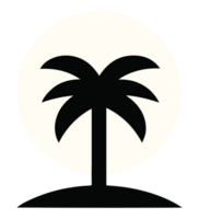 een zwart en wit silhouet van een palm boom png