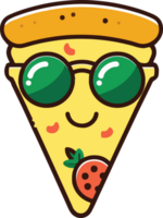 cool tranche souriant Pizza avec des lunettes de soleil png