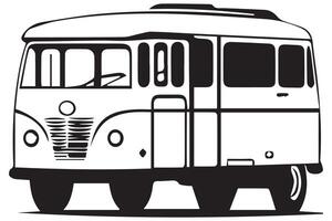 school bus black and white vector