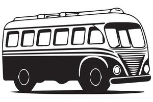 school bus black and white vector