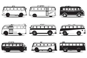 Bus icons set on white background vector