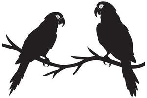 Set of silhouettes of parrots vector