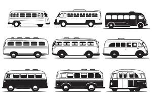 Bus icons set on white background vector