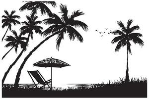 Beach Landscape Silhouette vector