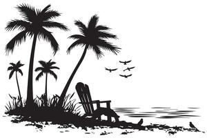 Beach Landscape Silhouette vector