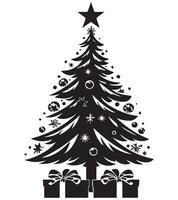 Christmas Trees and Gifts Silhouette vector