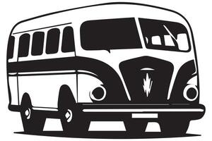 Set of bus black Silhouette vector