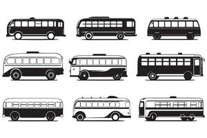 Bus black illustration isolated on white background. Hand drawn illustration vector