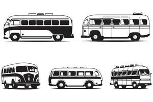 Set of bus icon illustration. Isolated on white background vector