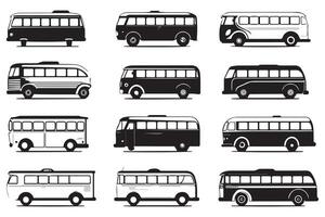 conjunto de autobús icono ilustración. aislado en blanco antecedentes vector