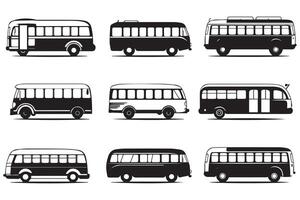 colegio autobús negro y blanco vector