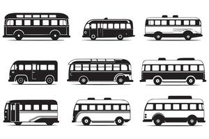 Bus icons set on white background vector