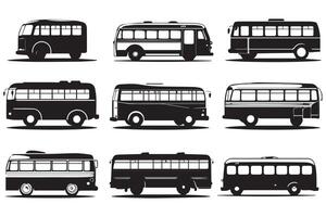 Set of bus icon illustration. Isolated on white background vector