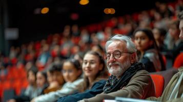 Senior Professor at University Lecture with Students photo