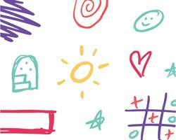 Simple hand drawn style scribble with doodle design elements vector
