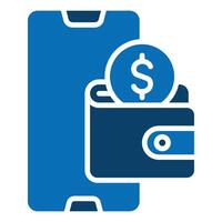 Digital Wallet icon line illustration vector