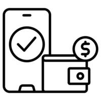 E-Wallet icon line illustration vector