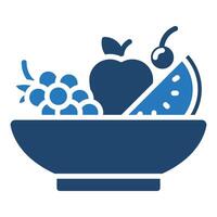 Fruta ensalada icono línea ilustración vector