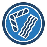 Sausage and Bacon icon line illustration vector