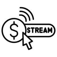 Pay Stream icon line illustration vector