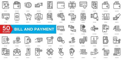 Bill And Payment Method icon. Bill Pay, Cash Wallet, Quick Pay, Card Swipe, Easy Bills, Pay Right, Digital Cash, Secure Pay, Bill Ease, Coin Wallet vector