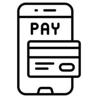 E-Payment icon line illustration vector