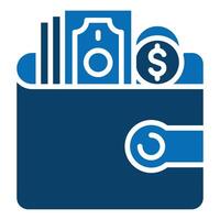 Cash Wallet icon line illustration vector