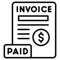 Invoice Pay icon line illustration vector