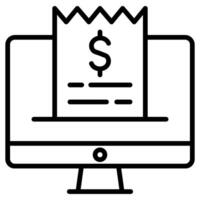 Online Bills icon line illustration vector