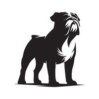 A Noble Bulldog illustration in black and white vector