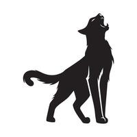 un gato rugido ilustración en negro y blanco vector