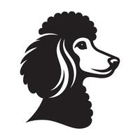 Poodle Dog - A Pensive Poodle Dog face illustration in black and white vector