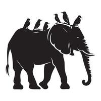 elefante - un pacífico elefante ilustración en negro y blanco vector