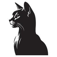 illustration of A profile of an Abyssinian cat with a regal posture vector