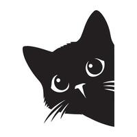 gato logo - un echar un vistazo gato en negro y blanco vector