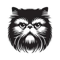 illustration of A skeptical Persian Cat face logo concept design vector