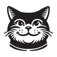 gato - divertido americano cabello corto gato cara ilustración logo concepto diseño vector