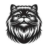 Cat Clipart - A Persian Cat with a victorious smile illustration vector