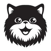 Cat - happy Persian cat face illustration logo concept design vector