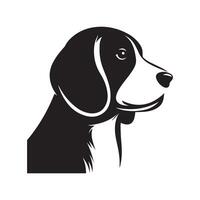 Beagle - A Thoughtful Beagle face illustration logo concept design vector