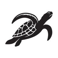 Turtle Logo - a Turtle going fast illustration in black and white vector