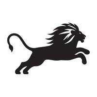 Lion - speedy running lion illustration in black and white vector