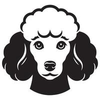 caniche perro logo - un digno caniche perro cara ilustración en negro y blanco vector