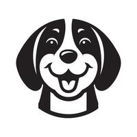 Beagle Dog - A Amused Beagle Dog face illustration in black and white vector