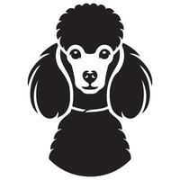 caniche perro - un protector caniche perro cara ilustración en negro y blanco vector